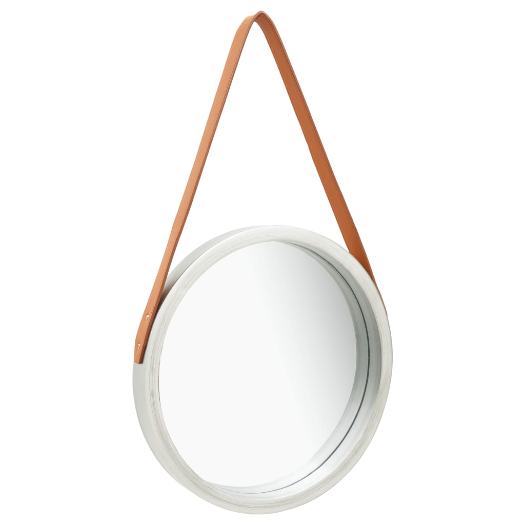 vidaXL Seinäpeili hihnalla 40 cm hopea