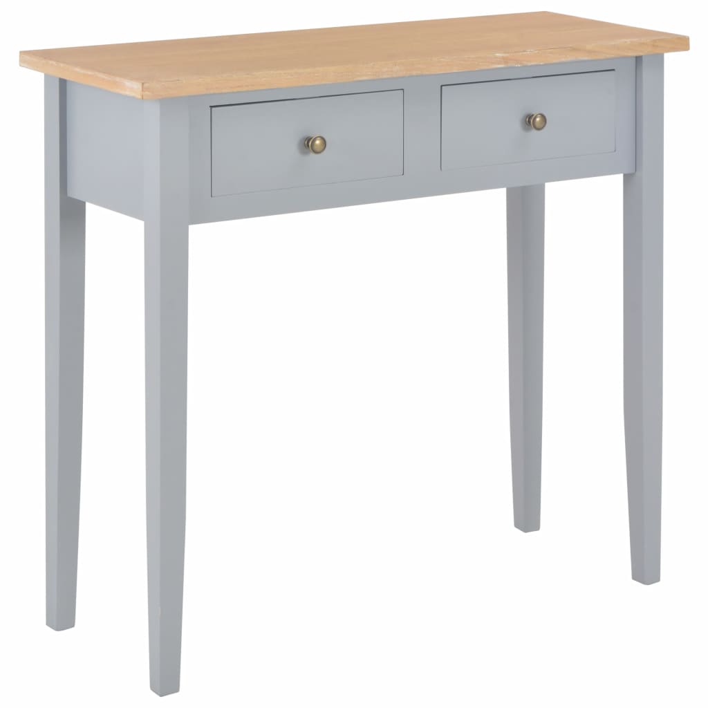 vidaXL Meikkipöytä harmaa 79x30x74 cm puu