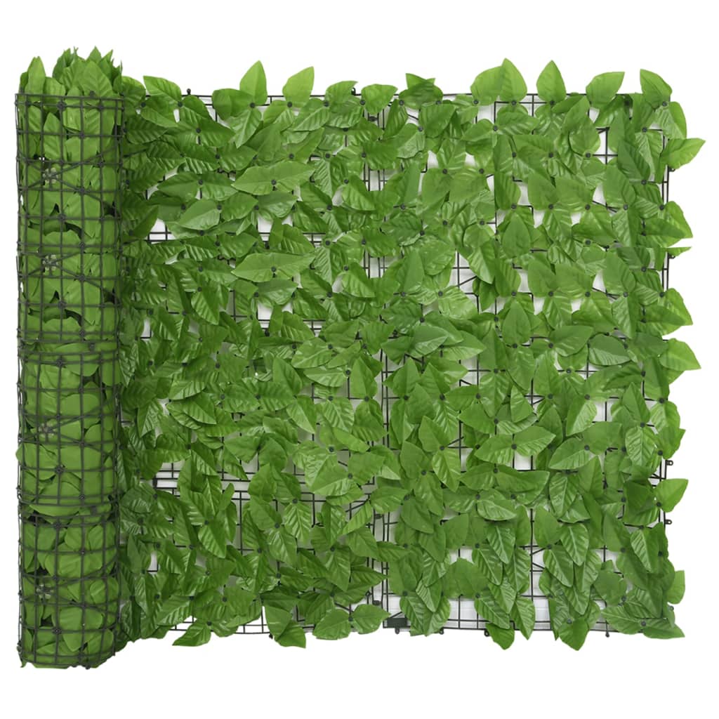 vidaXL Parvekkeen suoja vihreillä lehdillä 600x100 cm