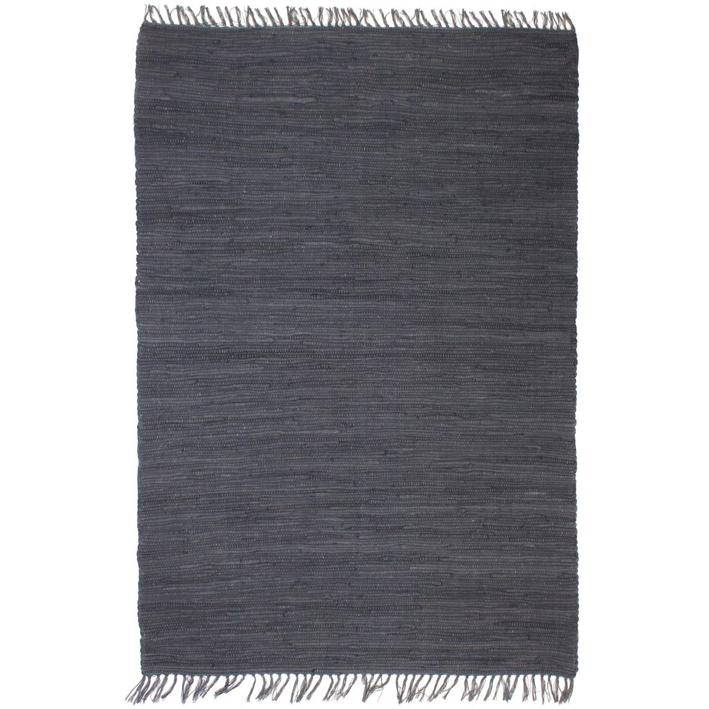 vidaXL Käsin kudottu Chindi-matto puuvilla 160x230 cm antrasiitti