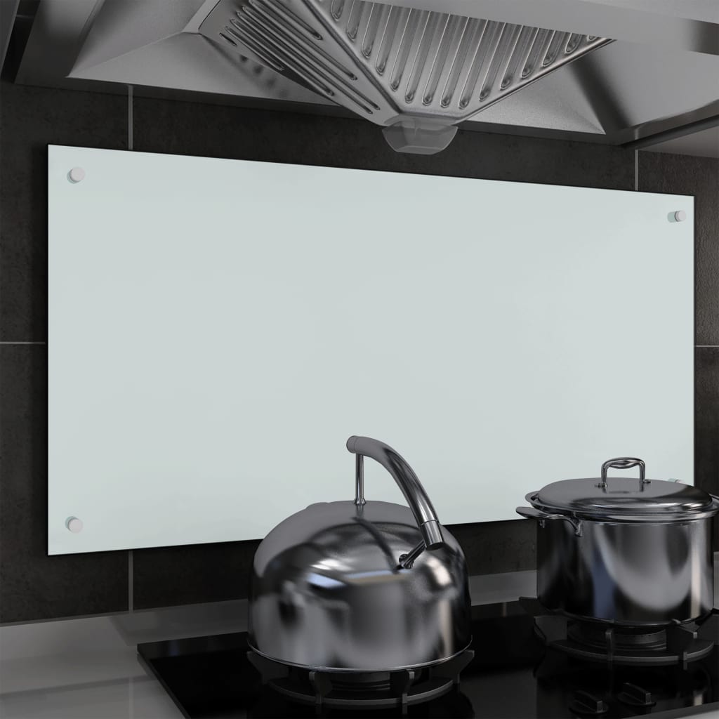 vidaXL Keittiön roiskesuoja valkoinen 100x50 cm karkaistu lasi