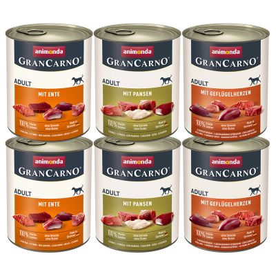 Erikoiserä: Animonda GranCarno Original Adult 6 x 800 g - lajitelma (3 makua)