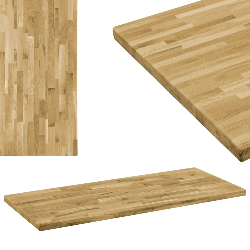 vidaXL Pöytälevy kiinteä tammipuu suorakaide 44 mm 120x60 cm