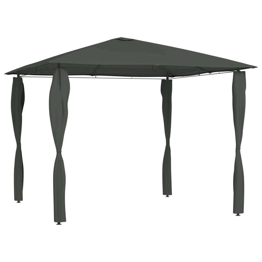 vidaXL Huvimaja tolppasuojilla 3x3x2,6 m antrasiitti 160 g/m²