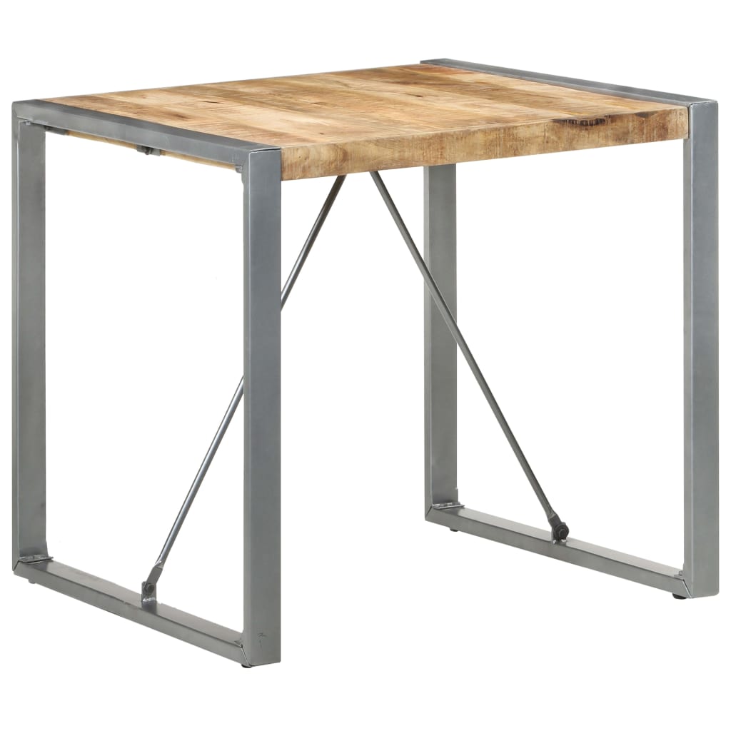 vidaXL Ruokapöytä 80x80x75 cm karkea mangopuu