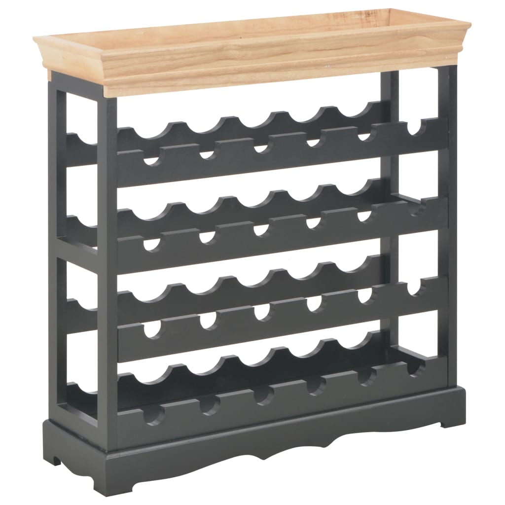 vidaXL Viinikaappi musta 70x22,5x70,5 cm MDF