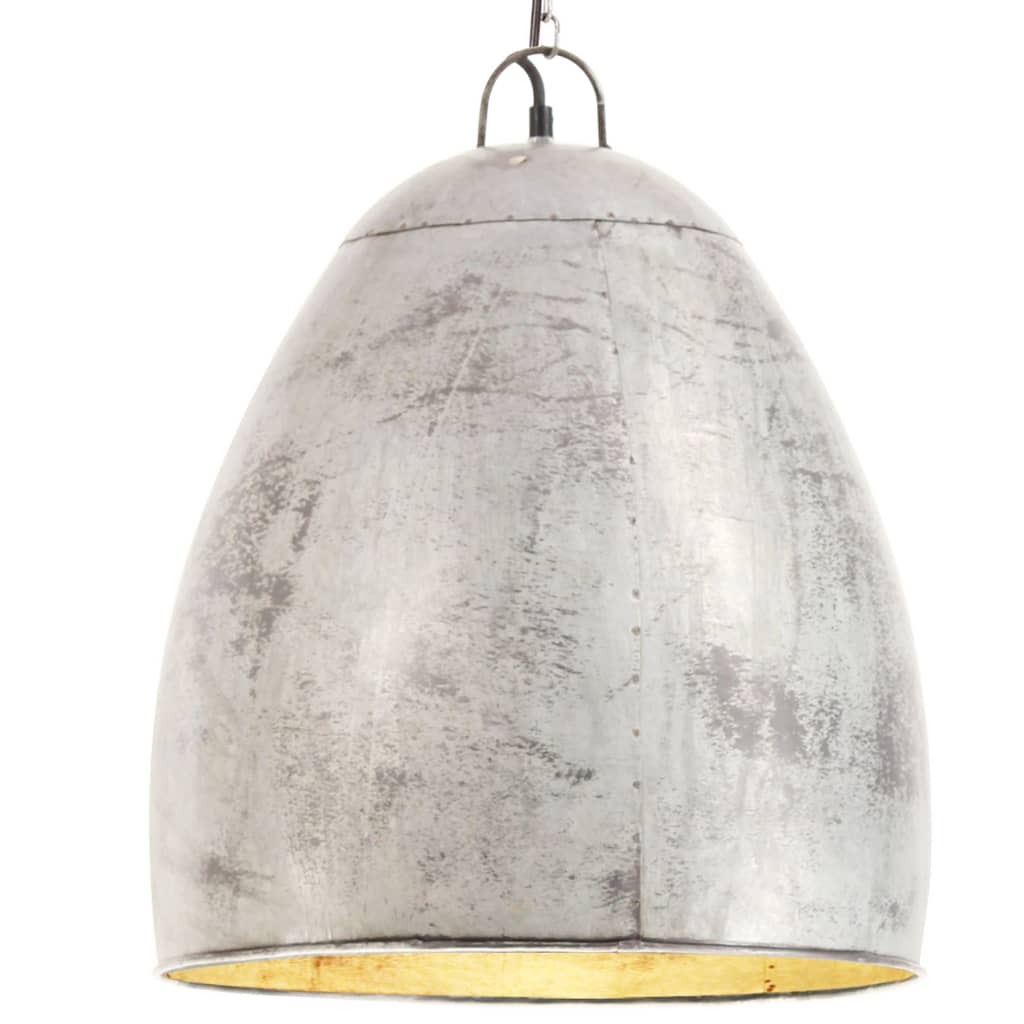 vidaXL Teollistyylinen riippuvalaisin 25 W hopea pyöreä 42 cm E27