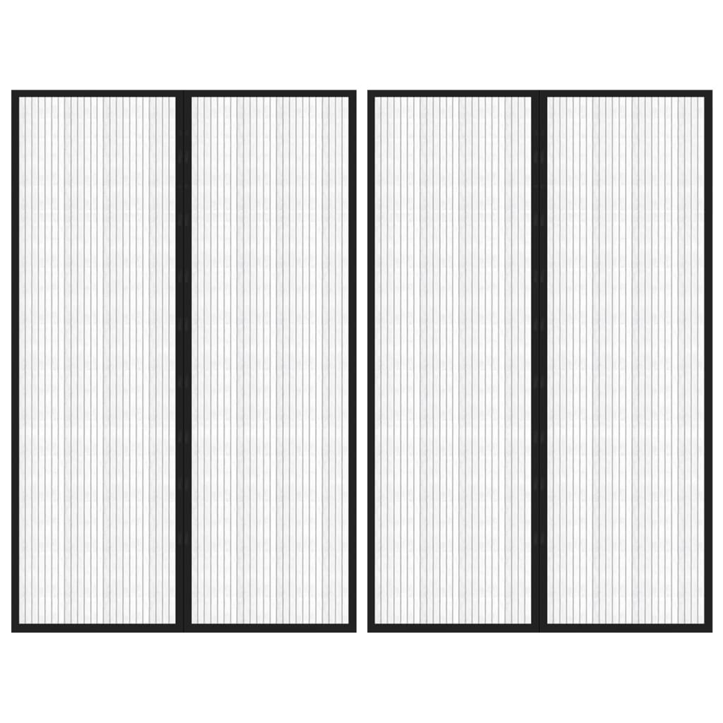 vidaXL Hyönteisverhot oveen 2 kpl magneettikiinnitys musta 220x130 cm