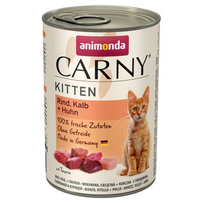 Animonda Carny Kitten - 6 x 400 g nauta, vasikka & kana