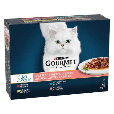 Gourmet Perle -monipakkaus 8 x 85 g - nauta, kani, lohi & kana