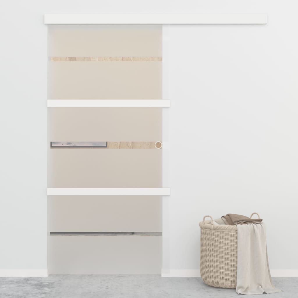vidaXL Liukuovi ESG-lasi ja alumiini 102,5x205 cm hopea