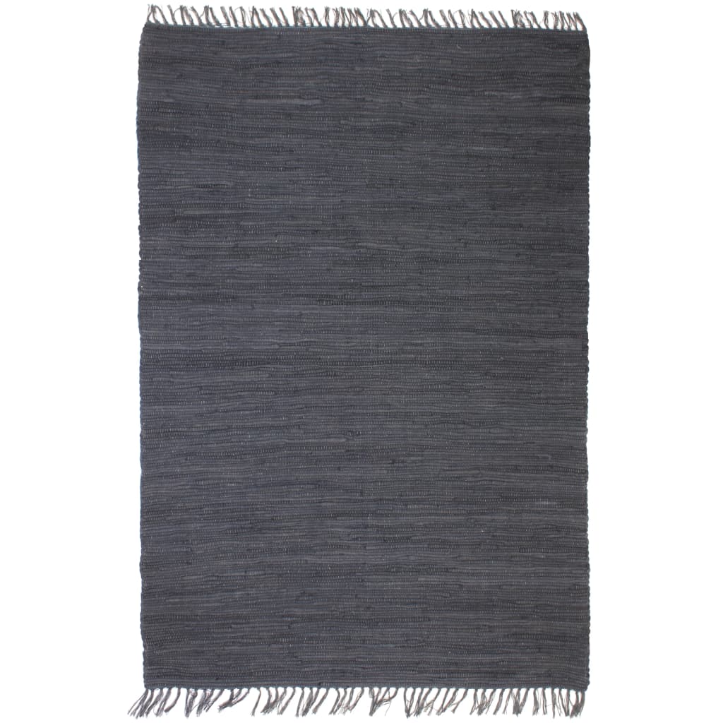 vidaXL Käsin kudottu Chindi-matto puuvilla 80x160 cm antrasiitti