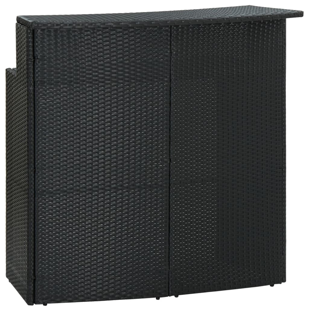 vidaXL Puutarhan baaripöytä musta 120x55x110 cm polyrottinki