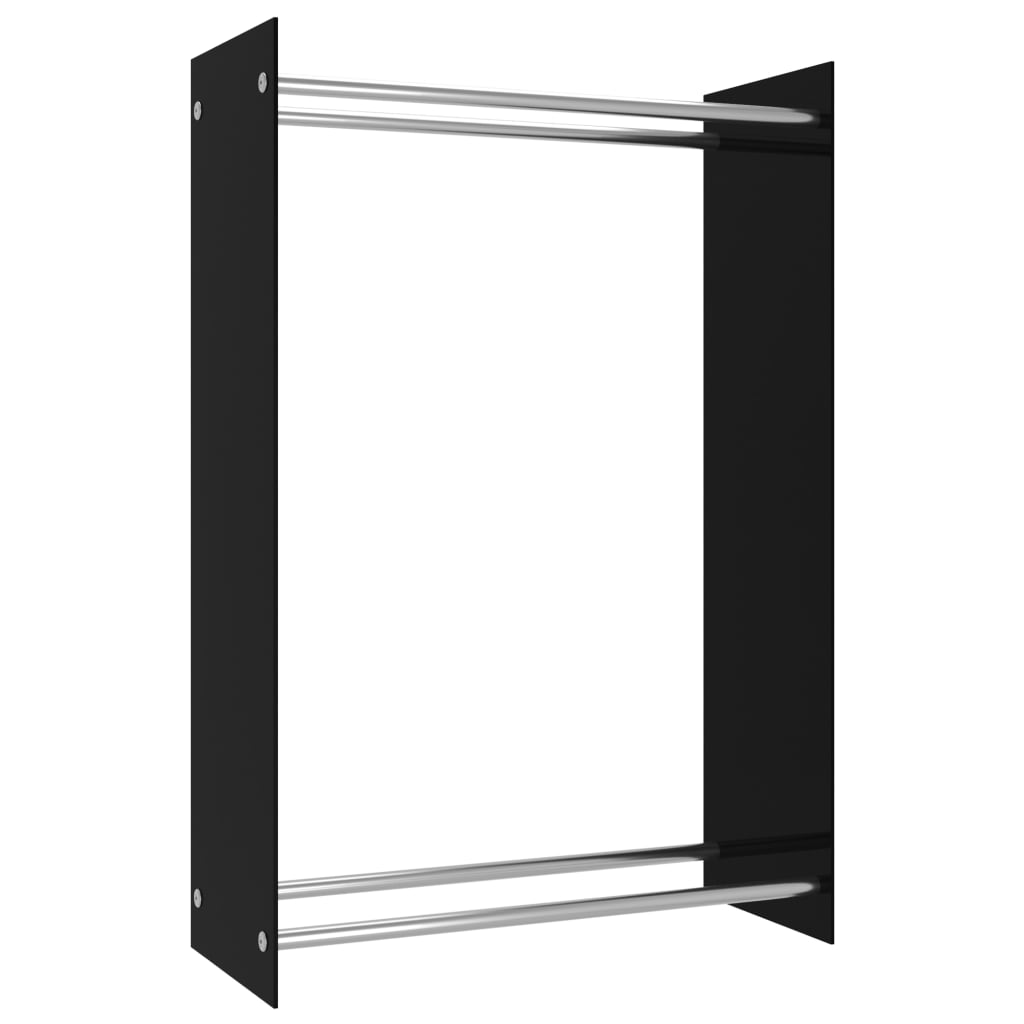 vidaXL Polttopuuteline musta 80x35x120 cm lasi