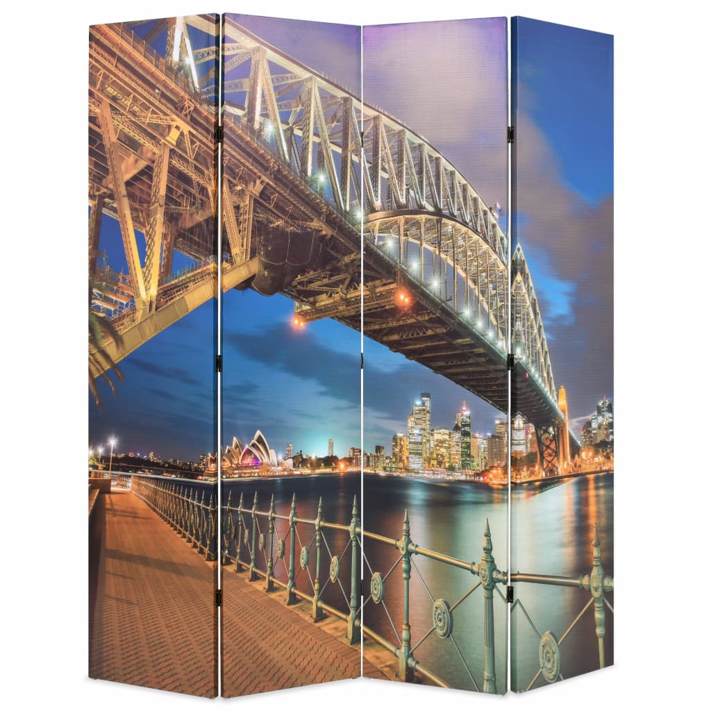 vidaXL Taitettava huoneenjakaja 160x170 cm Sydney Harbour Bridge