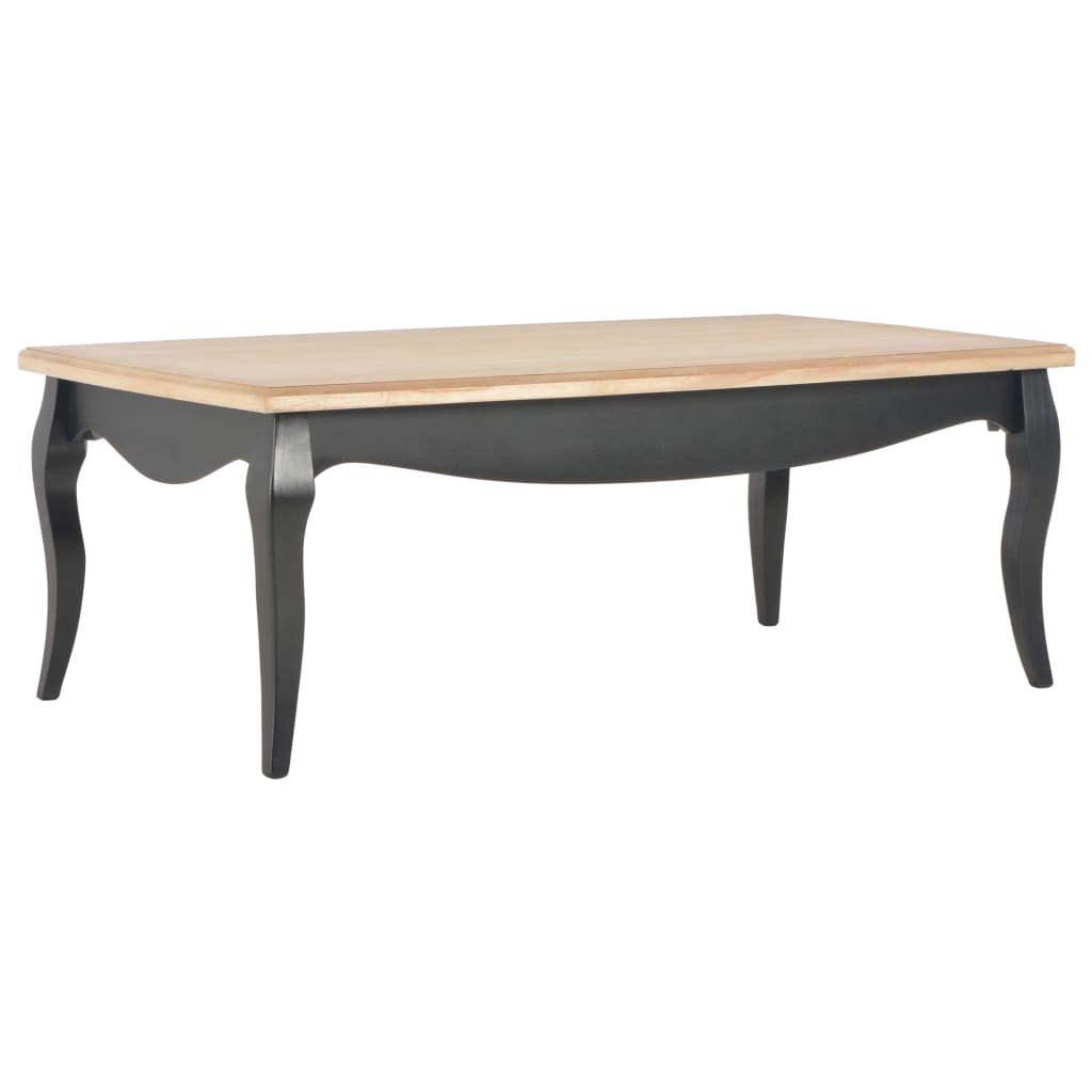 vidaXL Sohvapöytä musta ja ruskea 110x60x40 cm täysi mänty