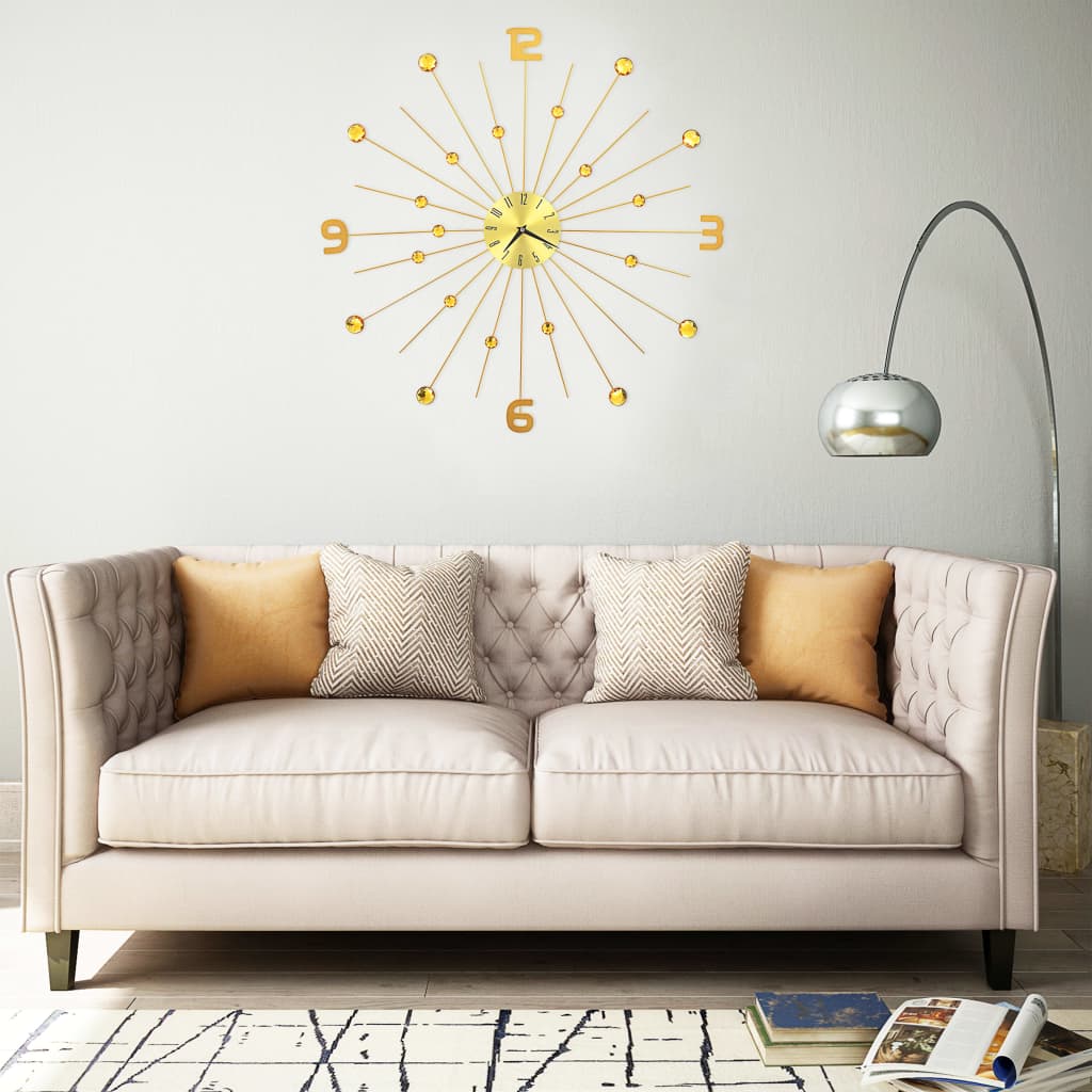 vidaXL Seinäkello metalli 70 cm kultainen