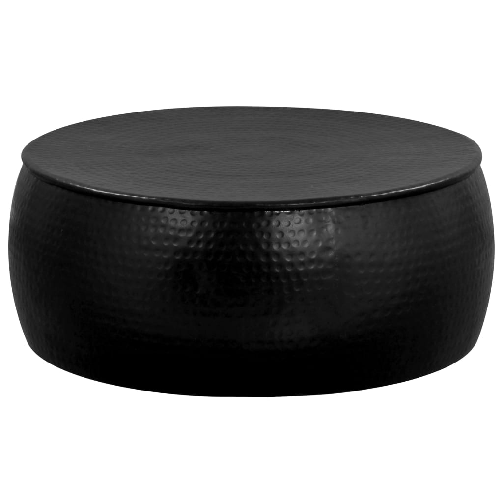vidaXL Sohvapöytä vasaroitu alumiini 70x30 cm musta