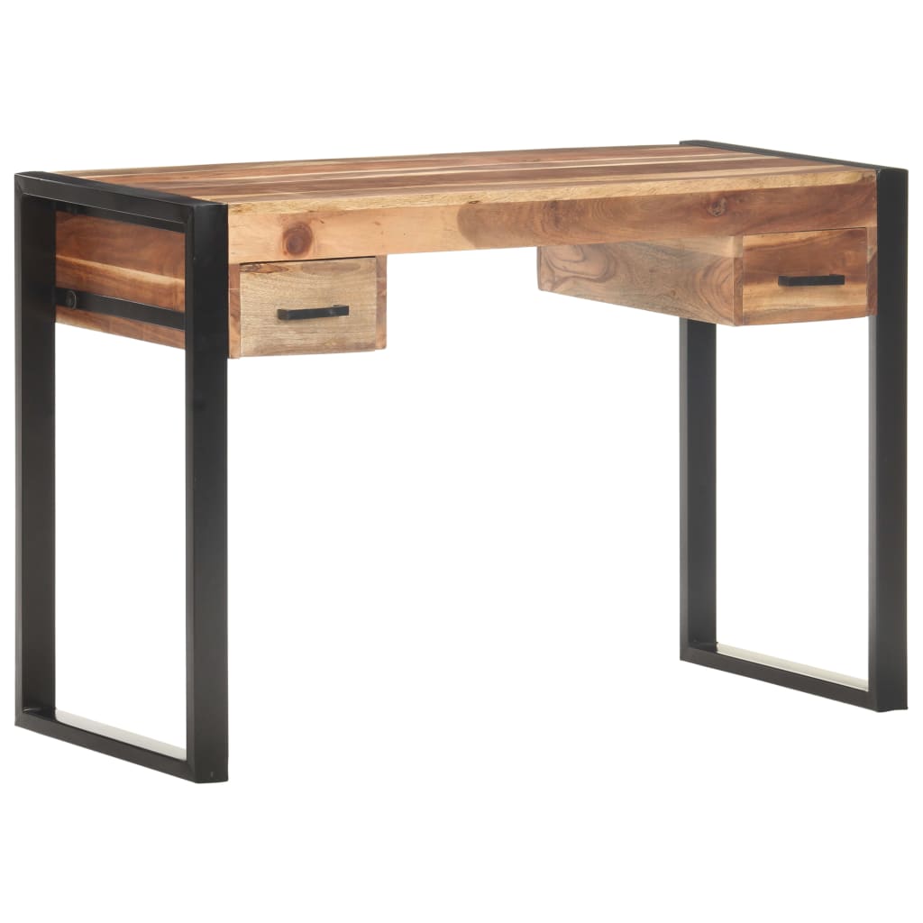 vidaXL Työpöytä 110x50x76 cm täysi puu seesamviimeistelyllä