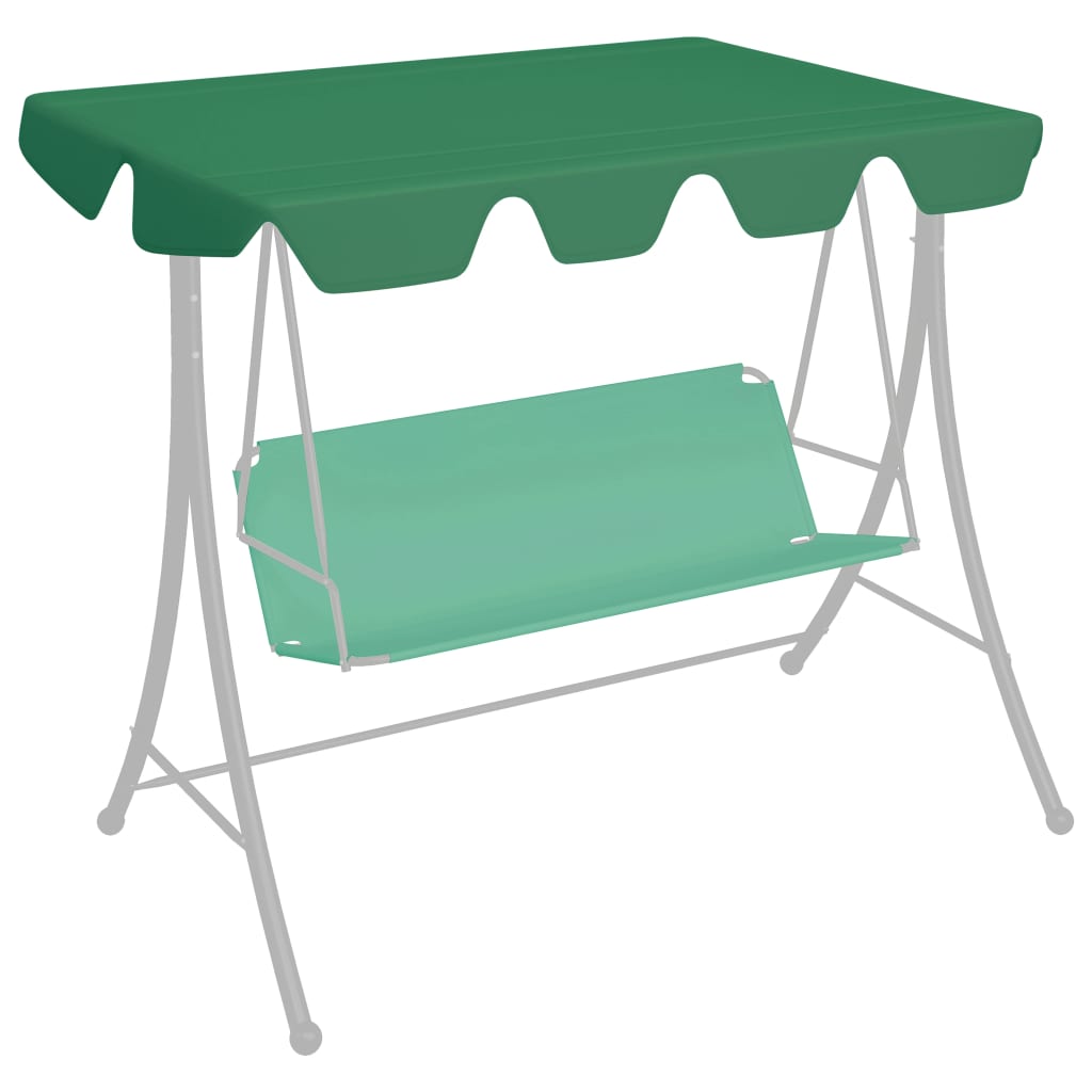vidaXL Vaihtokatos puutarhakeinuun vihreä 150/130x70/105 cm