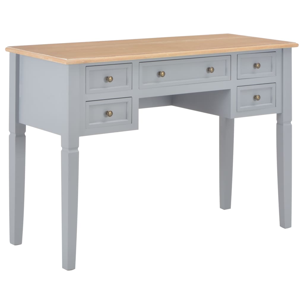 vidaXL Kirjoituspöytä harmaa 109,5x45x77,5 cm puinen