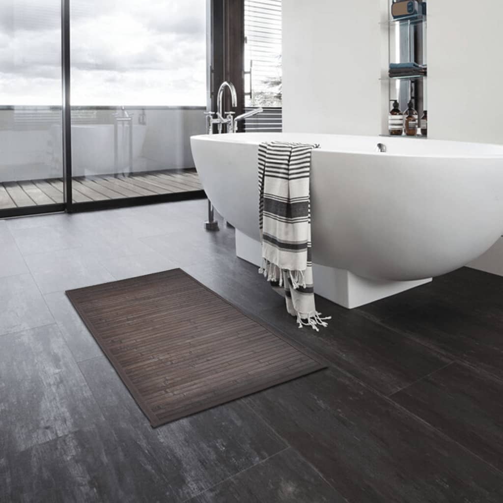 vidaXL Bambu kylpymatto 8 kpl 40x50 cm tummanruskea