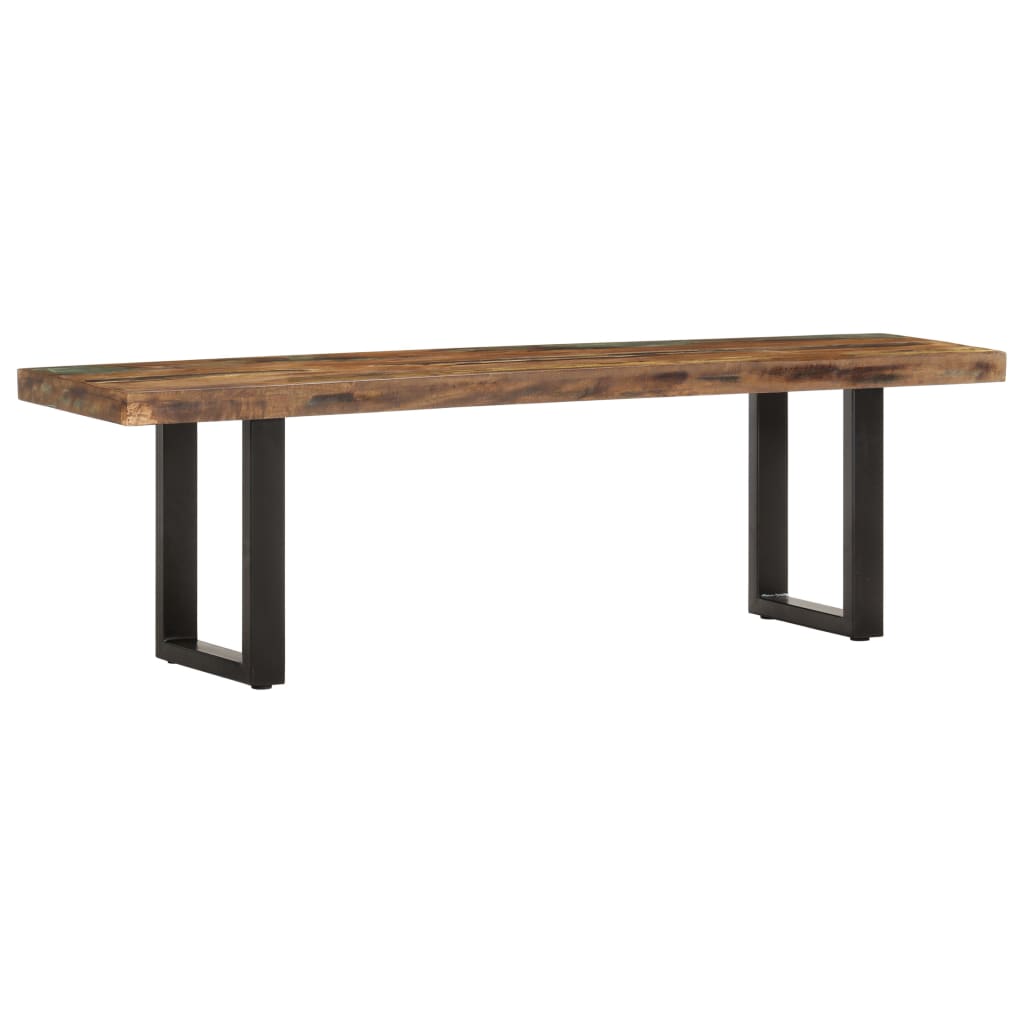 vidaXL Penkki 160 cm uusiokäytetty puu ja teräs