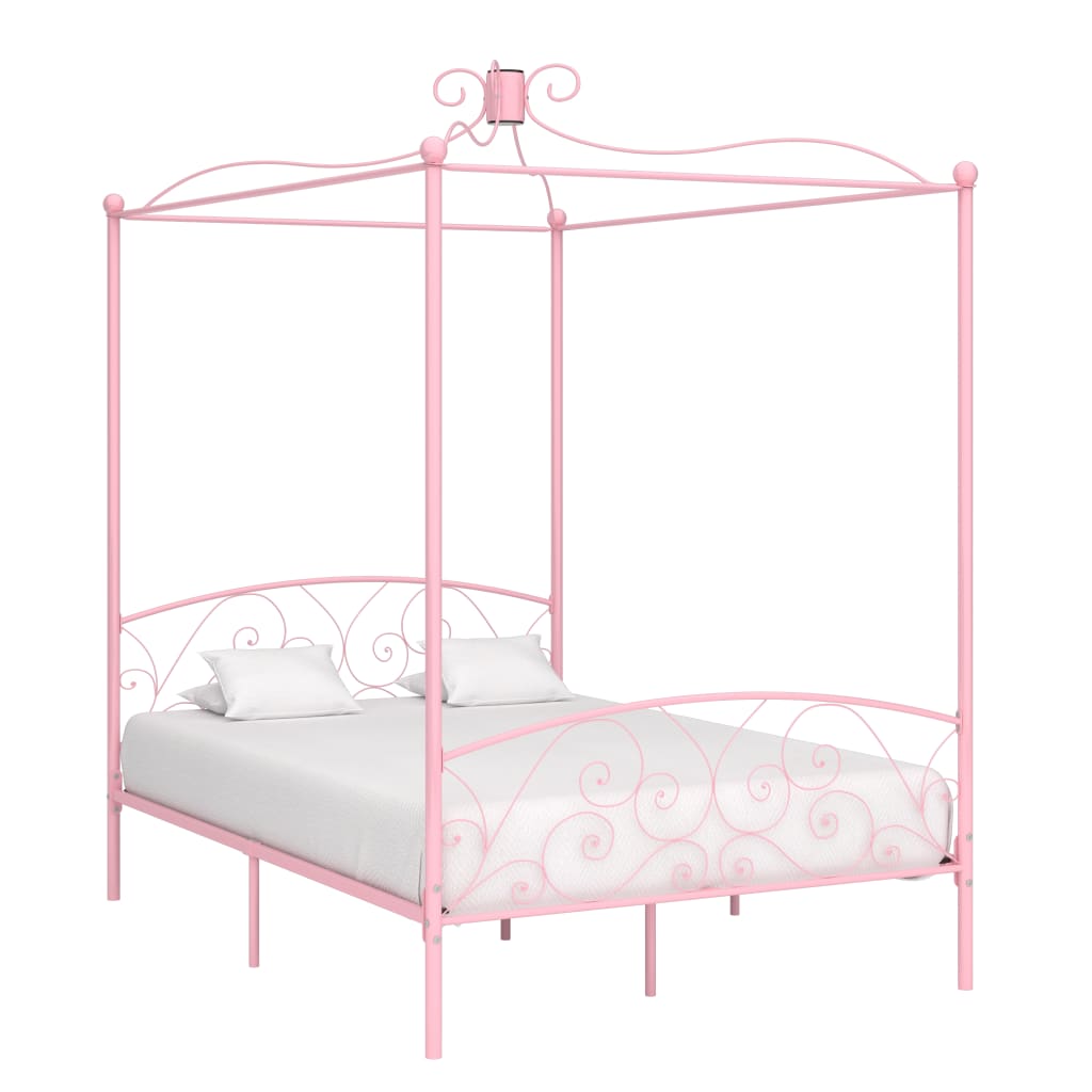 vidaXL Katossängyn runko pinkki metalli 140x200 cm