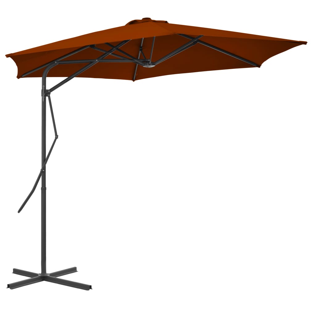 vidaXL Aurinkovarjo terästangolla terrakotta 300x230 cm