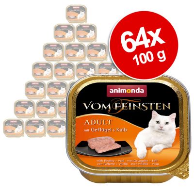 Animonda vom Feinsten Adult -suurpakkaus 64 x 100 g - siipikarjanlihalajitelma (4 makua)