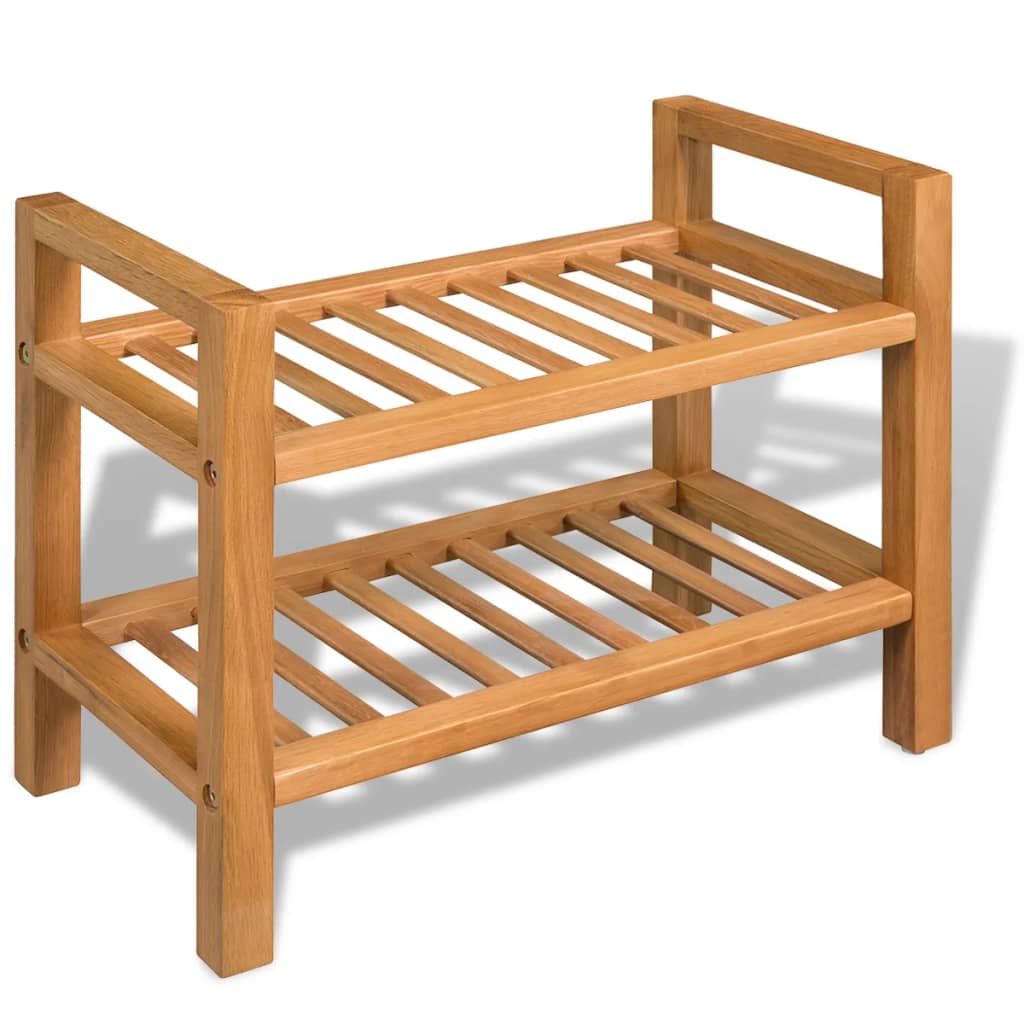 vidaXL Kenkäteline 2:lla hyllyllä 49,5x27x40 cm täystammi