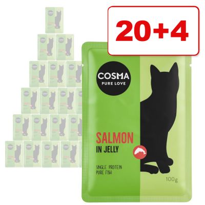 20 + 4 kaupan päälle! Cosma Pouches -kissanruoka 24 x 100 g - Original-mix (4 Sorten) * nicht aktivieren wegen CM2