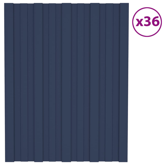 vidaXL Kattopaneeli 36 kpl galvanoitu teräs antrasiitti 60x45 cm