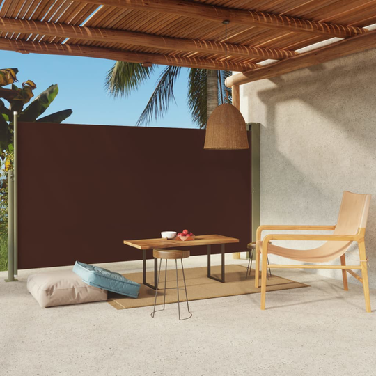 vidaXL Sisäänvedettävä terassin sivumarkiisi 170x300 cm ruskea
