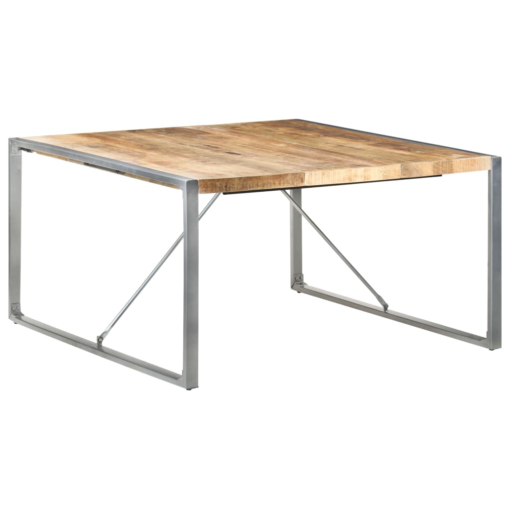 vidaXL Ruokapöytä 140x140x75 cm karkea mangopuu