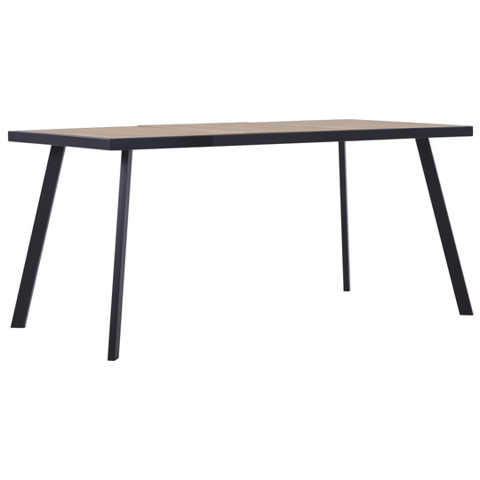vidaXL Ruokapöytä valea puu ja musta 160x80x75 cm MDF