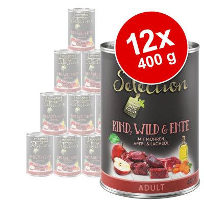 zooplus Selection -säästöpakkaus 12 x 400 g - Adult: nauta, riista & ankka