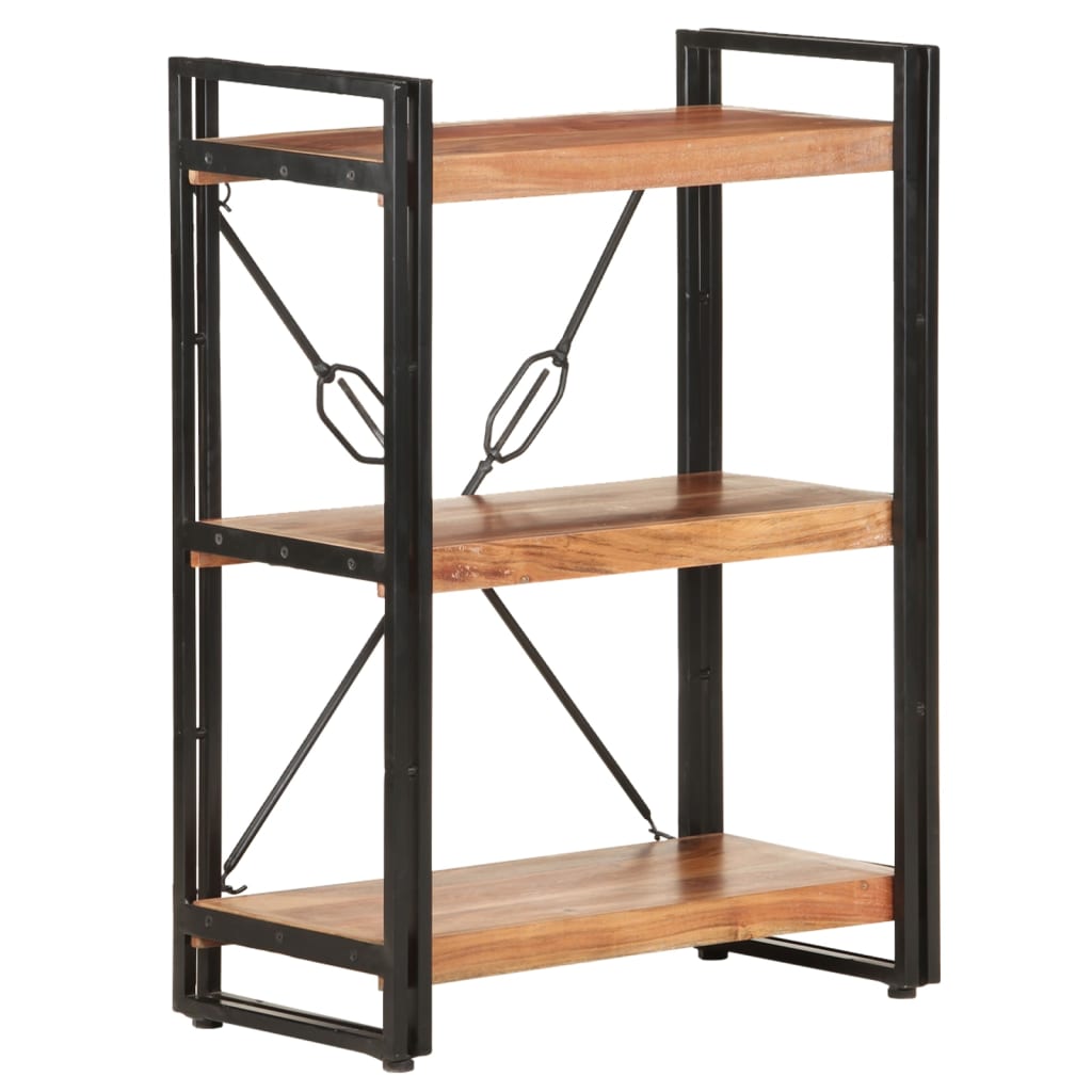 vidaXL 3-tasoinen kirjahylly 60x30x80 cm täysi akaasiapuu