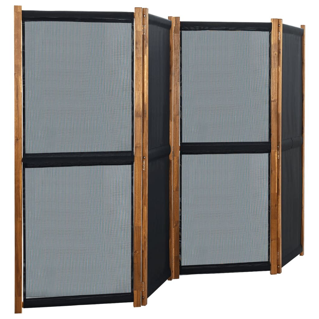 vidaXL 4-paneelinenen tilanjakaja musta 280x170 cm