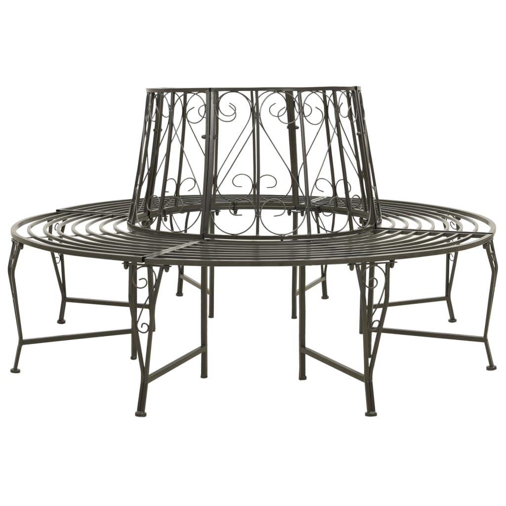 vidaXL Puutarhan puunympäryspenkki 160 cm teräs