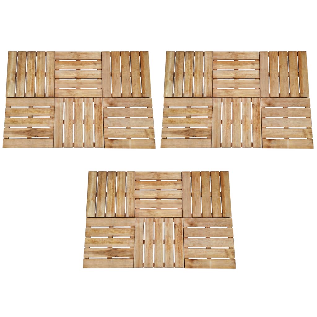 vidaXL Lattialaatat 18 kpl 50x50 cm puu ruskea