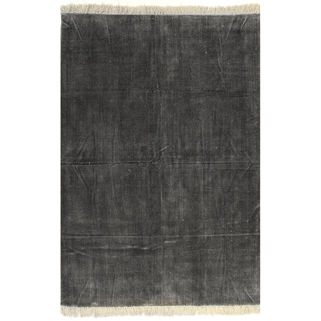 vidaXL Kelim-matto puuvilla 160x230 cm antrasiitti