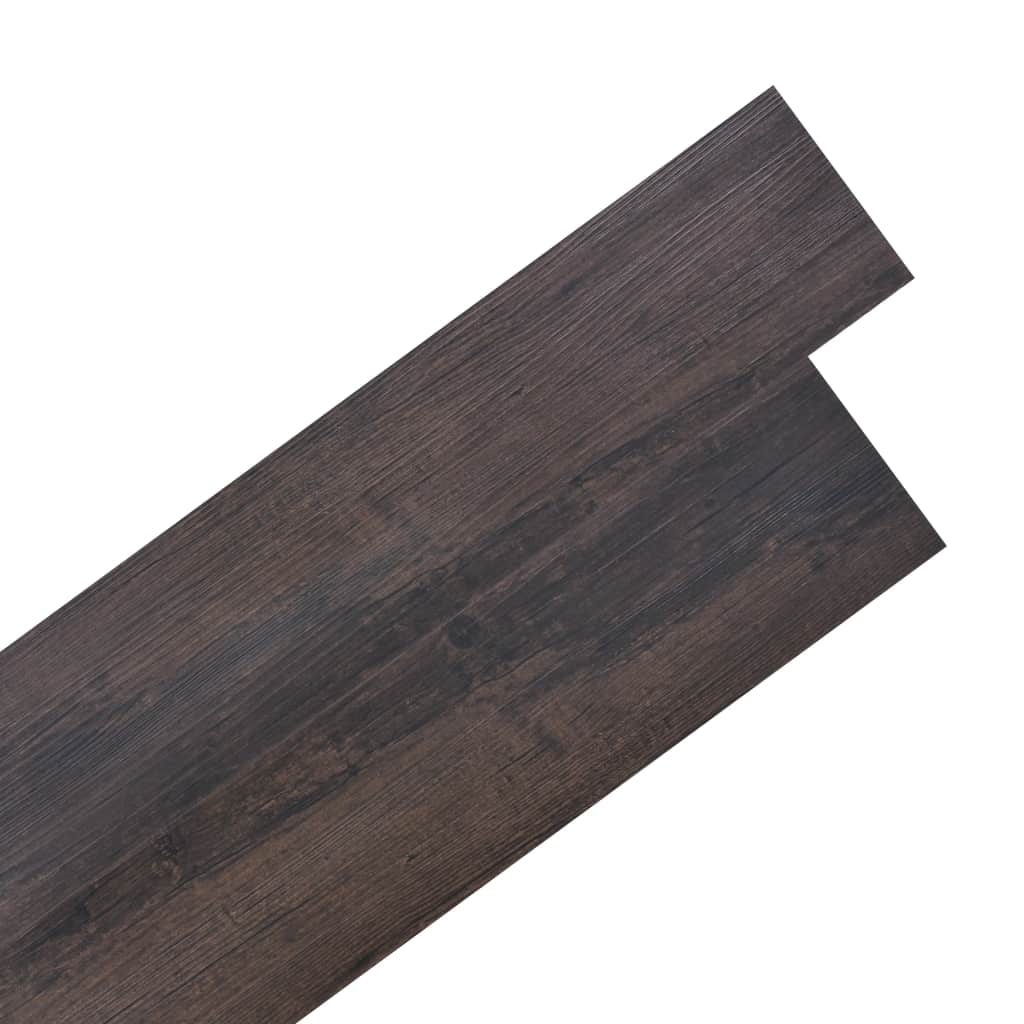 vidaXL Itsekiinnittyvä PVC Lattialankku 5,02 m² 2 mm Tummanruskea