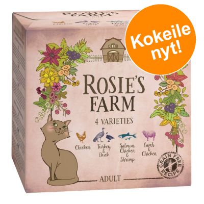4 x 100 g Rosie's Farm Adult -kissanruoka kokeiluhintaan! - lajitelma (4 makua)