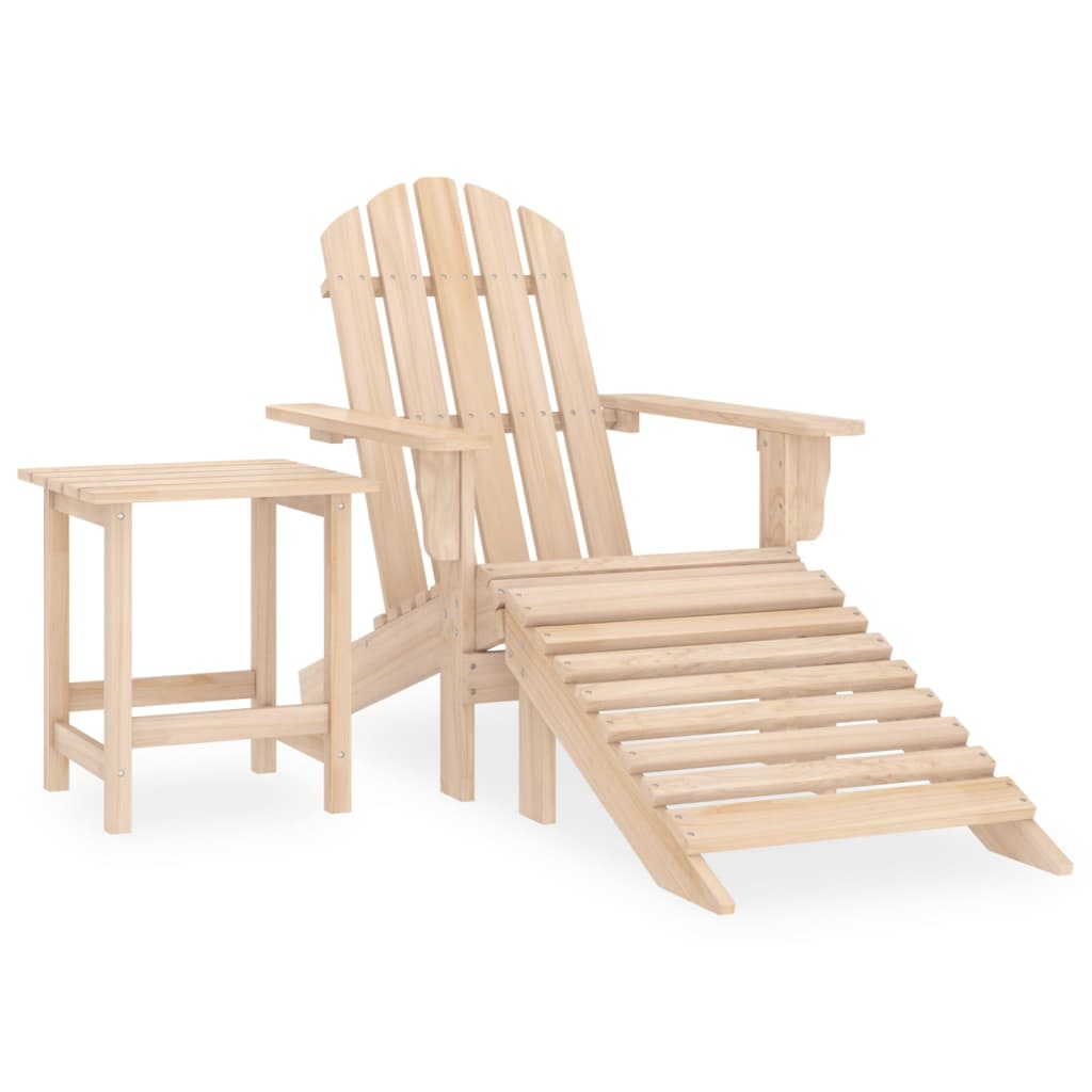 vidaXL Adirondack-puutarhatuoli rahi ja pöytä täysi kuusi