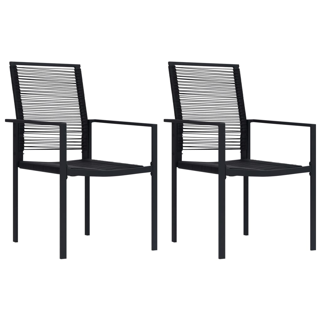 vidaXL Puutarhatuolit 2 kpl PVC rottinki musta