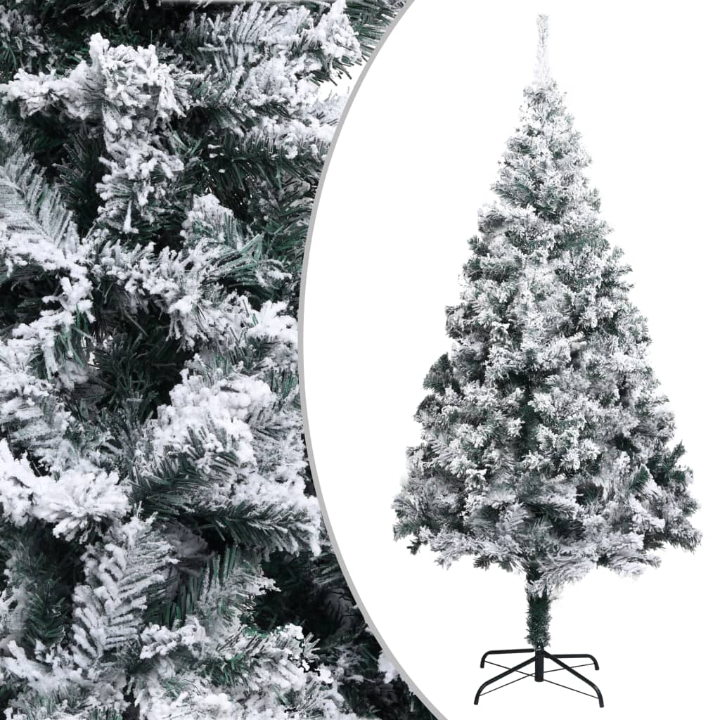 vidaXL Tekojoulukuusi lumihuurteella vihreä 240 cm PVC