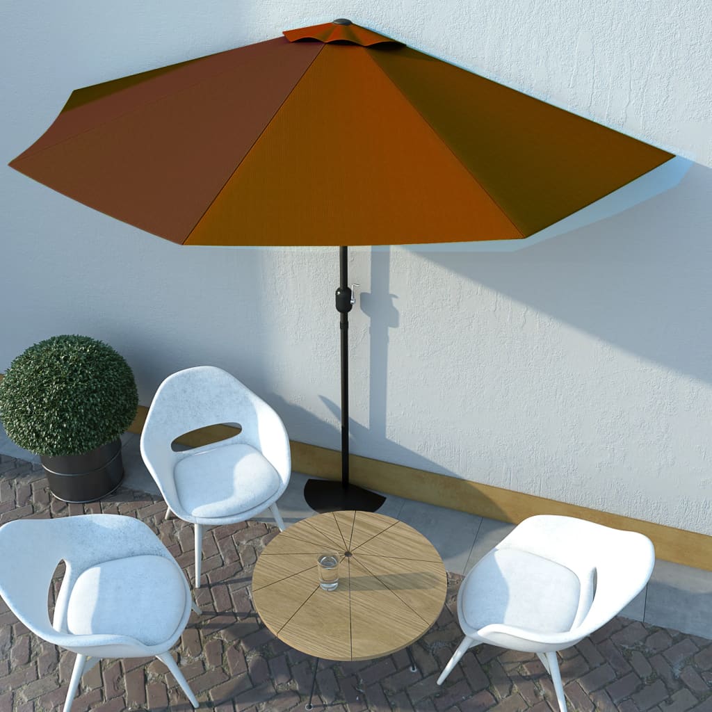vidaXL Aurinkovarjo alumiinitanko terrakotta 300x150x253 cm