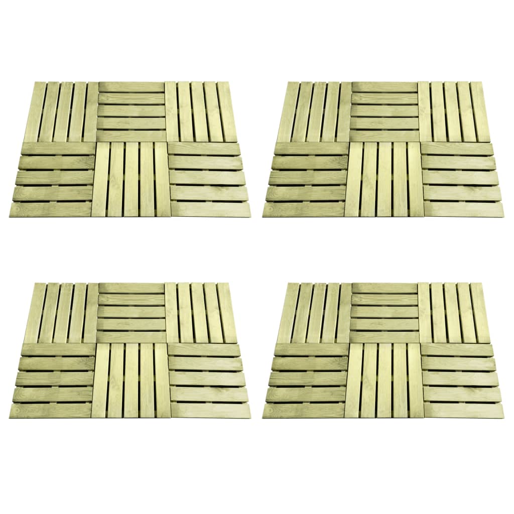 vidaXL Lattialaatat 24 kpl 50x50 cm puu vihreä