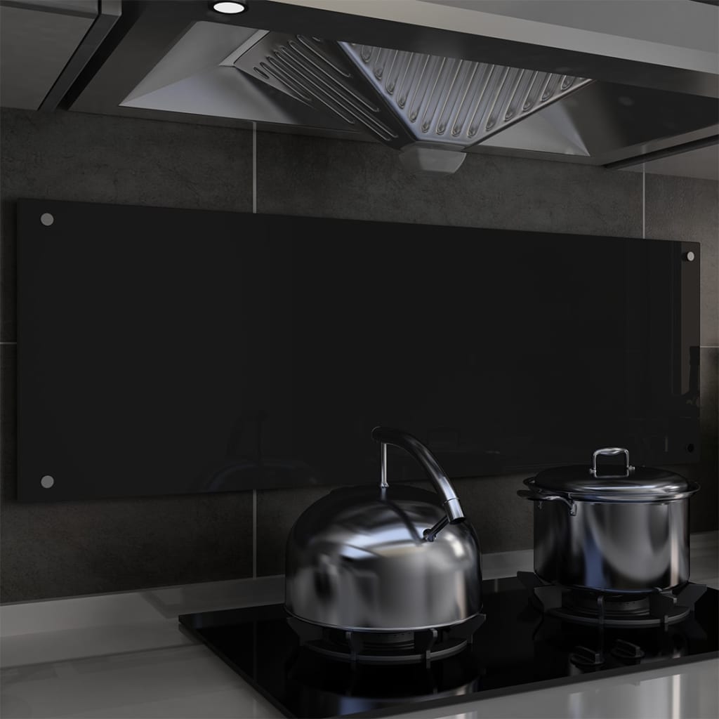 vidaXL Keittiön roiskesuoja musta 120x40 cm karkaistu lasi